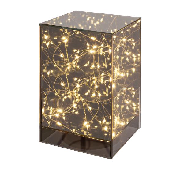 Glas Tischlampe Säule 19cm grau - 111798300000 - 1 - 588px