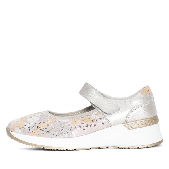 TOPWAY COMFORT Damenslipper silber gemustert 36 - 111898900001 - 1 - 588px