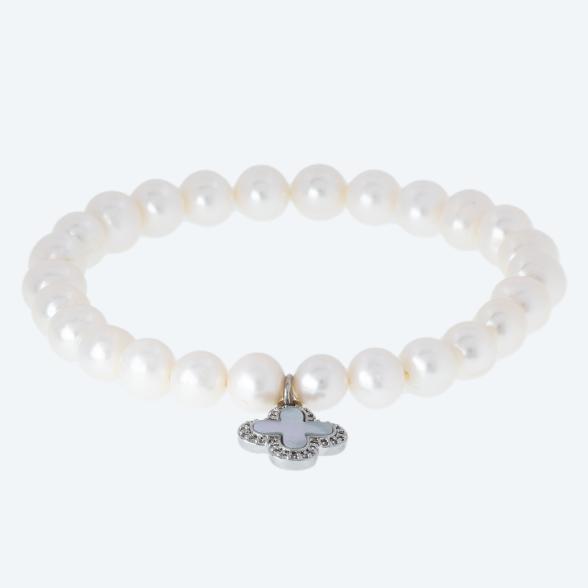 Zugarmband SWZP weiß mit Charm Anhänger - 111974700000 - 1 - 588px