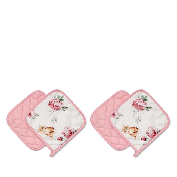Topflappen Rosen und Katze 20x10, 2 Paare - 112088300000 - 1 - 588px