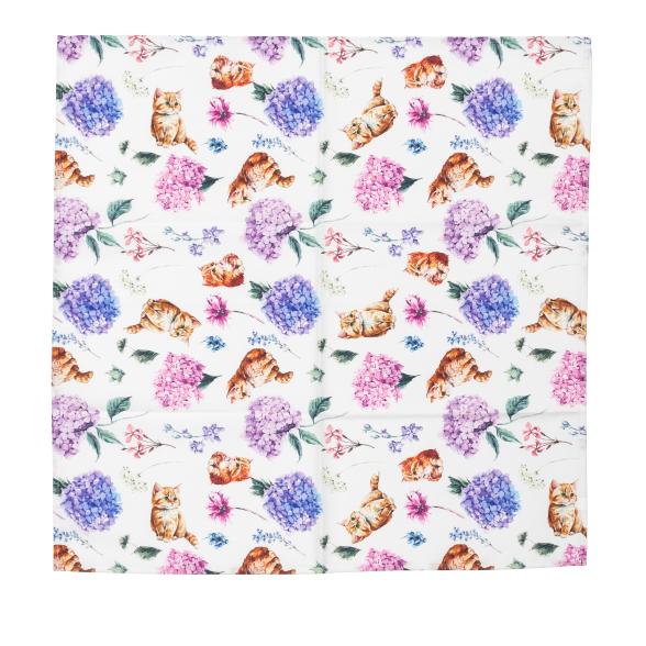 Mitteldecke Katze 85x85cm Hortensie - 112094700000 - 1 - 588px