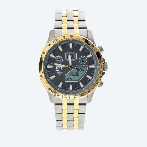 ETT Herren-Funk-Solaruhr Titan World Timer bicolor - 112249600000 - 1 - 588px