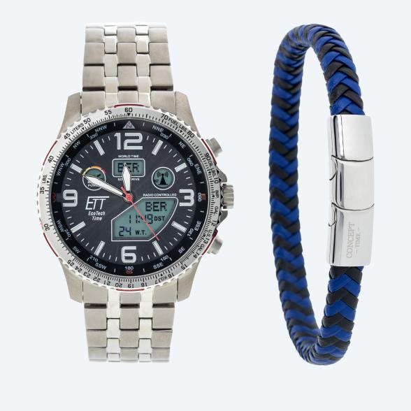 ETT Herren-Funk-Solaruhr Titan + Lederarmband - 112250400000 - 1 - 588px