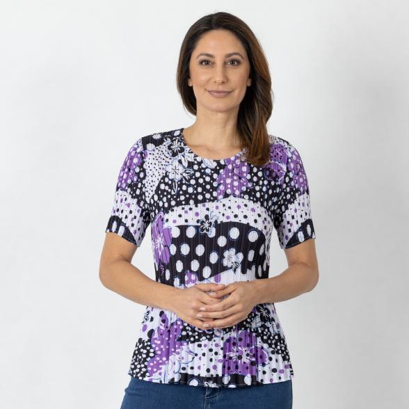 Jeannie Damen-Plissee-Shirt multicolor - 112340100000 - 1 - 588px