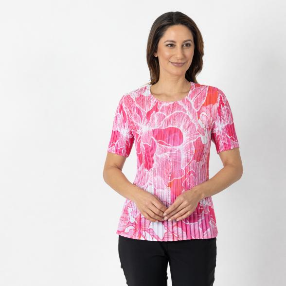 Jeannie Damen-Plissee-Shirt pink/weiß/orange - 112342000000 - 1 - 588px