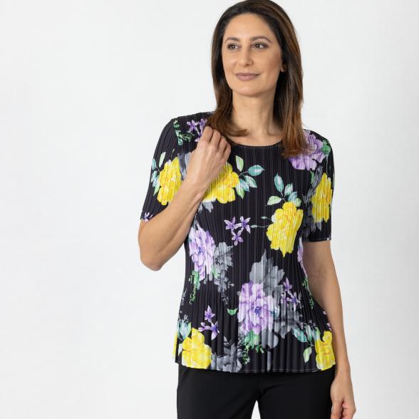 Jeannie Damen-Plissee-Shirt schwarz/multicolor - 112343000000 - 1 - 588px