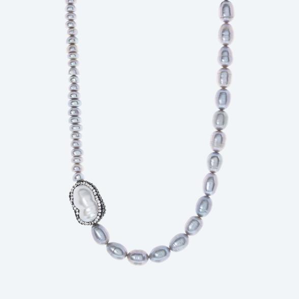 Collier Süßwasserzuchtperle silbergrau - 112458500000 - 1 - 588px