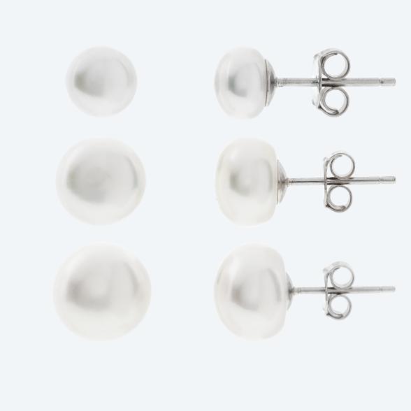 SET 3 Paar Ohrstecker 925 Silber rhodiniert Perle - 112459000000 - 1 - 588px