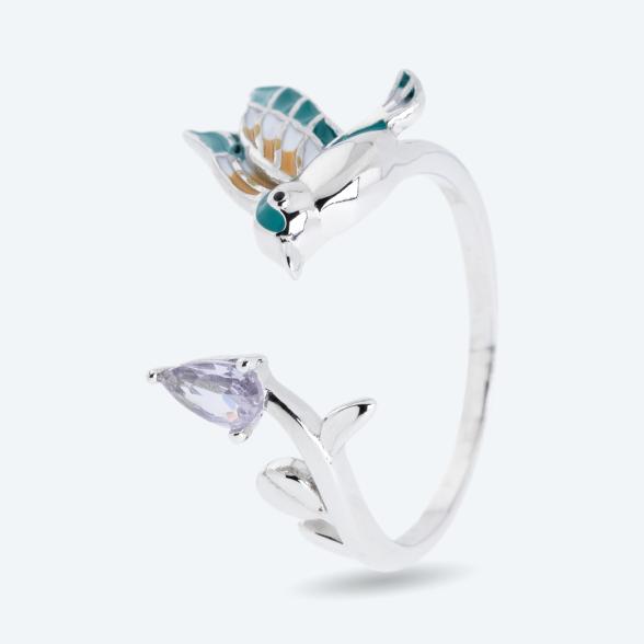 Ring 925 Silber rhodiniert Zirkonia, Emaille 20 - 112511500005 - 1 - 588px