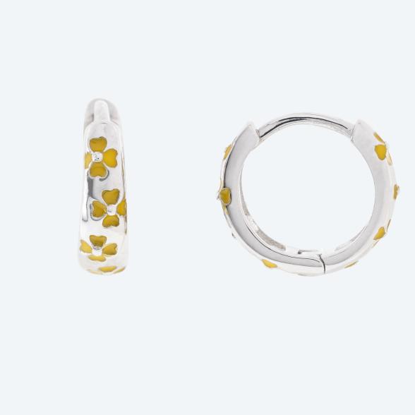 Creolen 925 Silber rhodiniert Emaille Blumen - 112511900000 - 1 - 588px