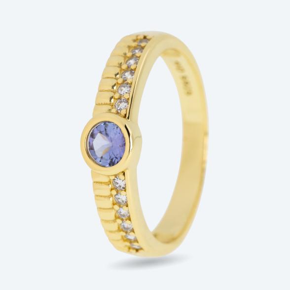 Ring 925 Silber vergoldet  Tansanit 16 - 112519800001 - 1 - 588px