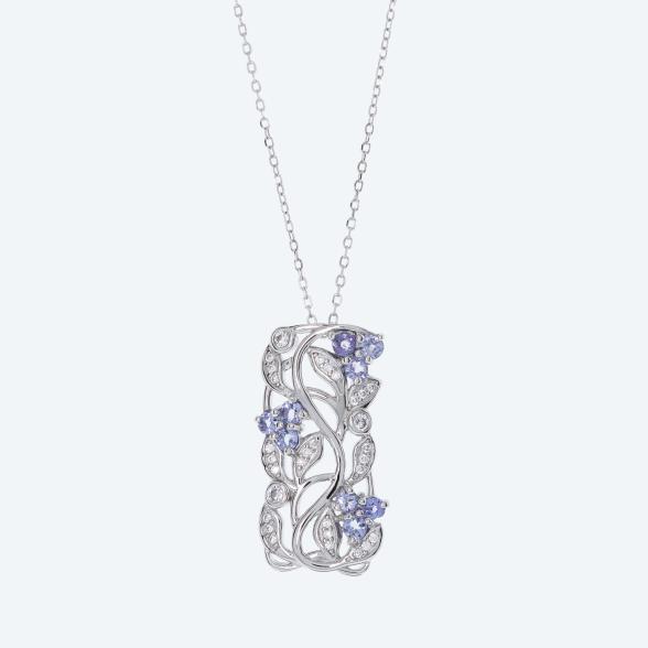 Anhänger mit Kette 925 rhodiniert Tansanit - 112520600000 - 1 - 588px