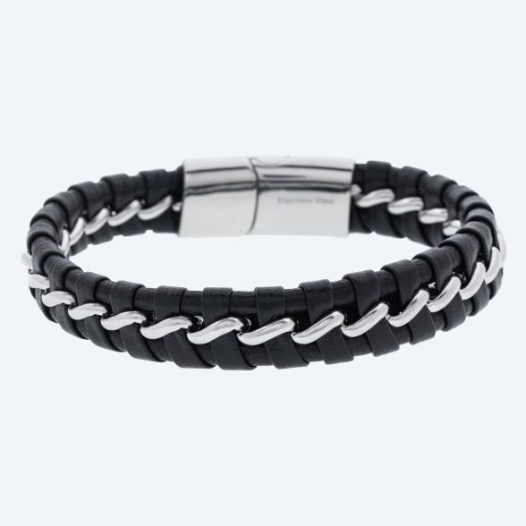 Armband Edelstahl rhodiniert, Leder - 112533500000 - 1 - 588px