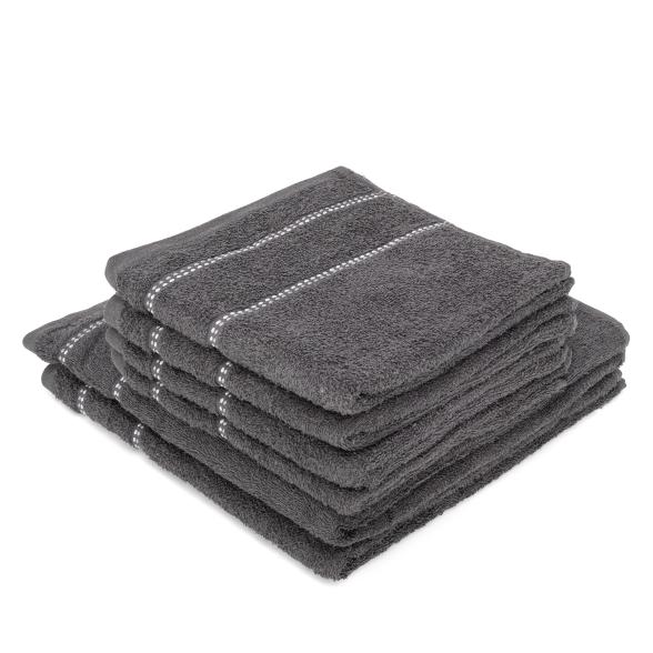 Frottierset Streifen 6tlg. anthrazit - 112612400000 - 1 - 588px