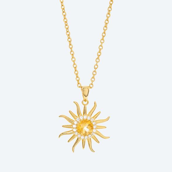 Anhänger + Kette 925 vergoldet Citrin, Zirkonia - 112727900000 - 1 - 588px