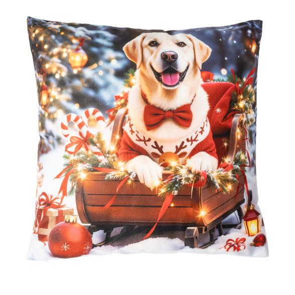 LED Kissen Weihnachtshund 40x40cm - 112754400000 - 1 - 588px