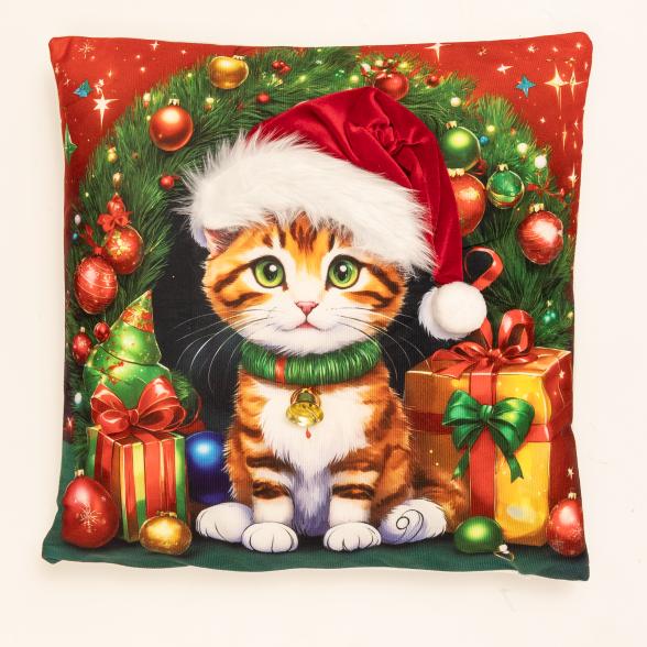 Dekokissen Katzenbaby im Kranz 40x40cm - 112755700000 - 1 - 588px