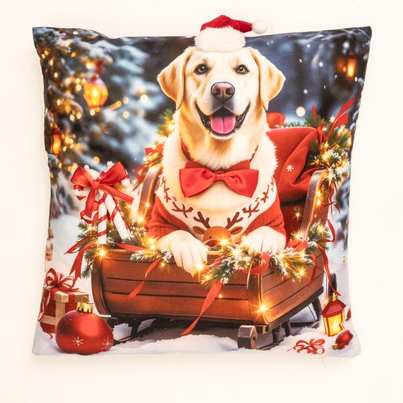 Dekokissen Labrador im Schlitten 40x40cm - 112755800000 - 1 - 588px