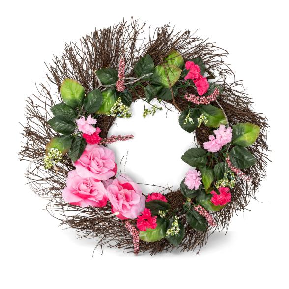 LED Dekokranz mit Rosen 40cm - 112789800000 - 1 - 588px