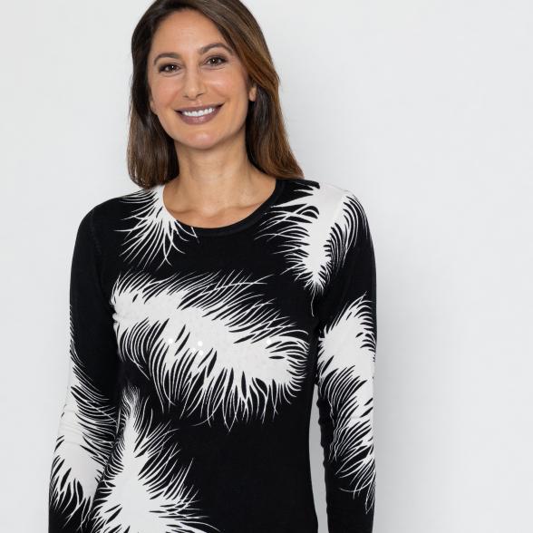 MILANO Design Pullover schwarz/ weiß 40/42 - 112880400002 - 1 - 588px