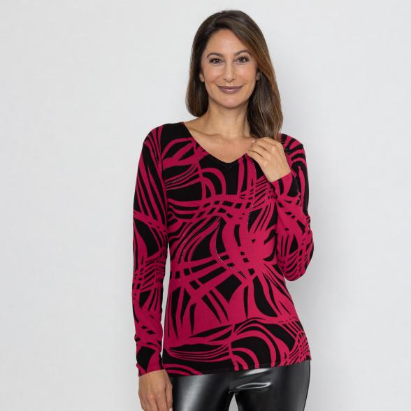 MILANO Design Pullover rot/schwarz 36/38 - 112881800001 - 1 - 588px