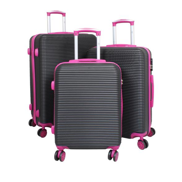 3teiliges ABS Kofferset 'Santorin' schwarz-fuchsia - 112908900000 - 1 - 588px