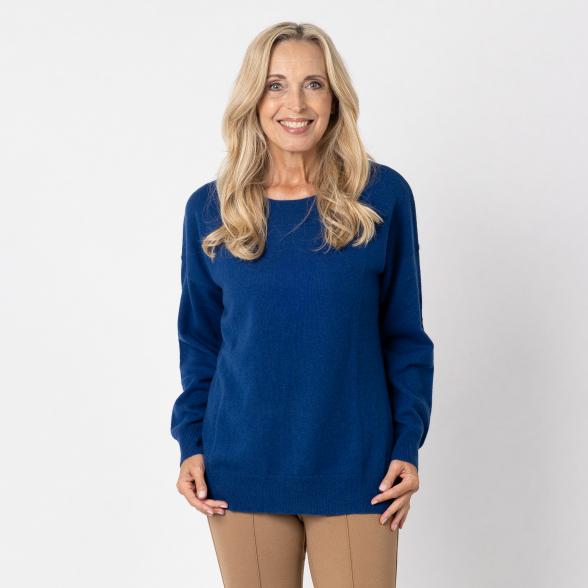 100% KASCHMIR Pullover, Rundhals, marine 34/36 - 112957700001 - 1 - 588px