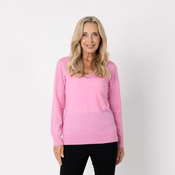 100% KASCHMIR Pullover, V-Ausschnitt, rosa 34/36 - 112959200001 - 1 - 588px