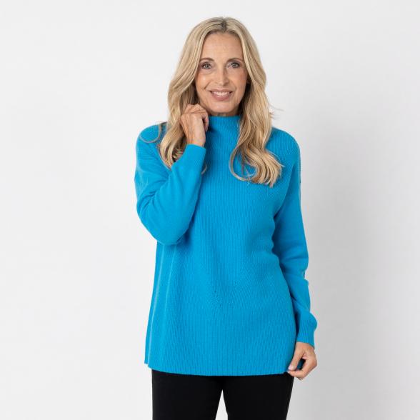 100% KASCHMIR Pullover, Stehkragen, azur 34/36 - 112960500001 - 1 - 588px