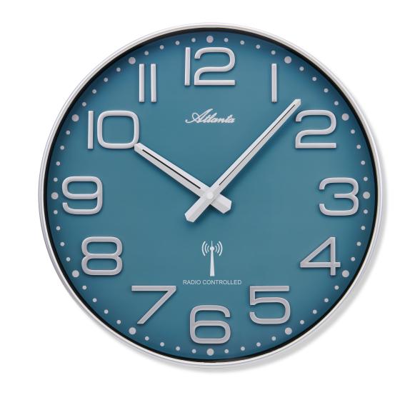 Atlanta Funk-Wanduhr silber-blau - 113026600000 - 1 - 588px