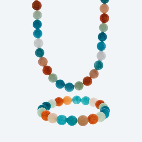 SET Collier+Armband Quarz gefärbt, Aventurin - 113047900000 - 1 - 588px