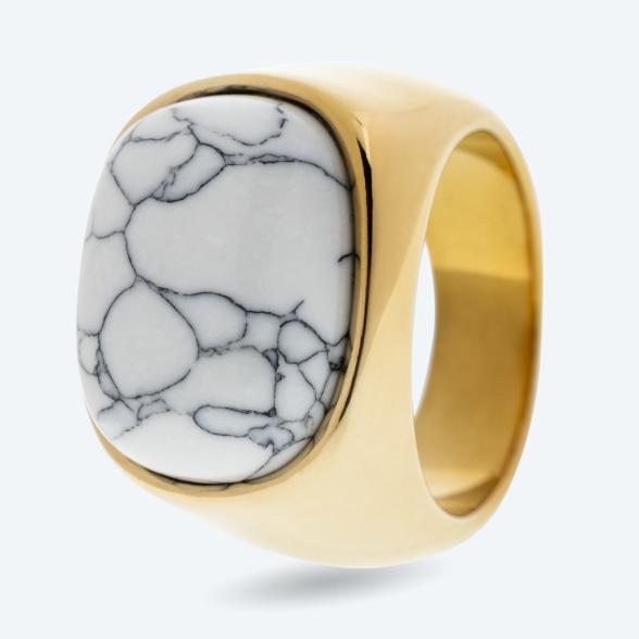 Ring Edelstahl vergoldet Türkis weiß synth. 18 - 113048900001 - 1 - 588px