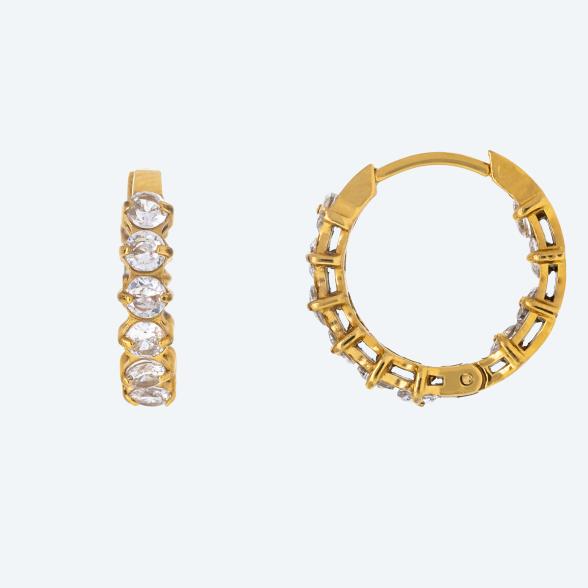 Creolen Edelstahl vergoldet Zirkonia - 113049000000 - 1 - 588px