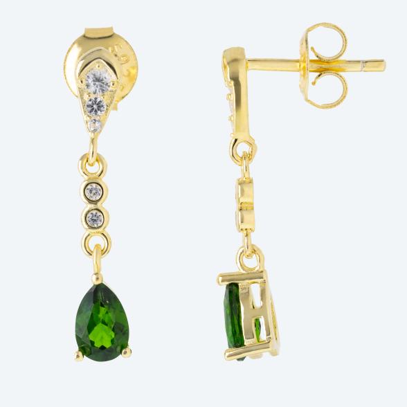 Ohrhänger 925 St. Silber vergoldet Chromdiopsid - 113069700000 - 1 - 588px