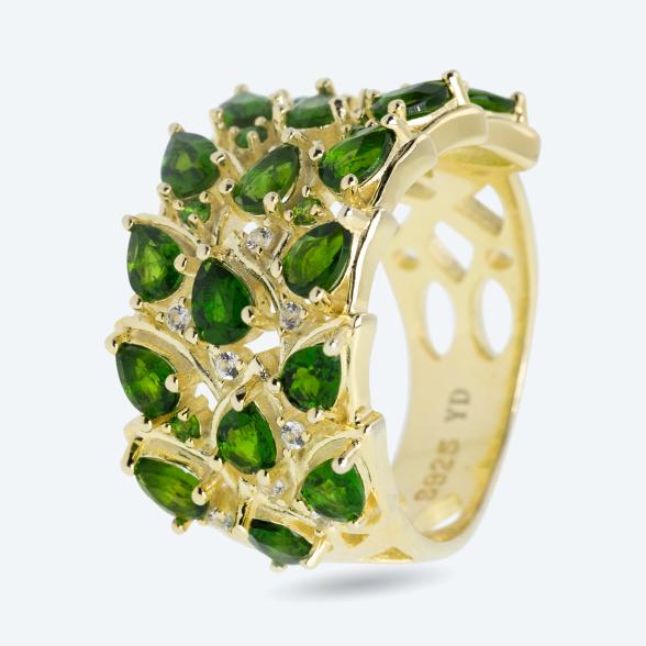 Ring 925 St. Silber vergoldet Chromdiopsid 17 - 113070200001 - 1 - 588px