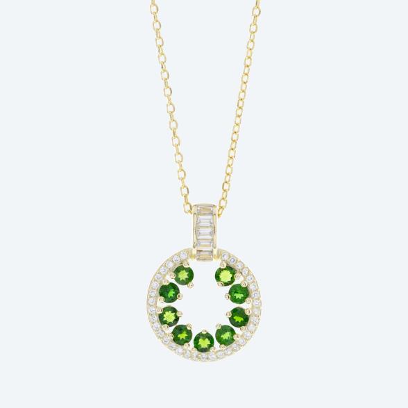 Anhänger mit Kette 925 vergoldet Chromdiopsid - 113071600000 - 1 - 588px