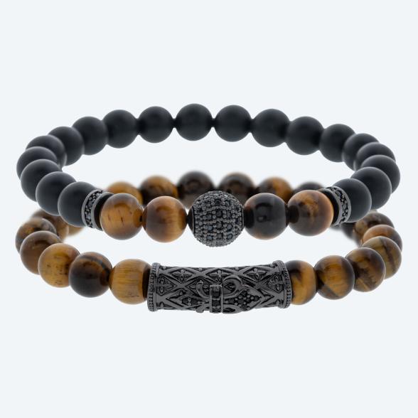 SET: 2x Armband Tigerauge, Achat, geschwärzt - 113073400000 - 1 - 588px