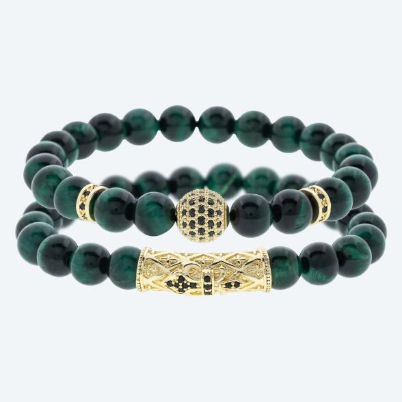 SET: 2x Armband Tigerauge grün, goldfarbig - 113073700000 - 1 - 588px