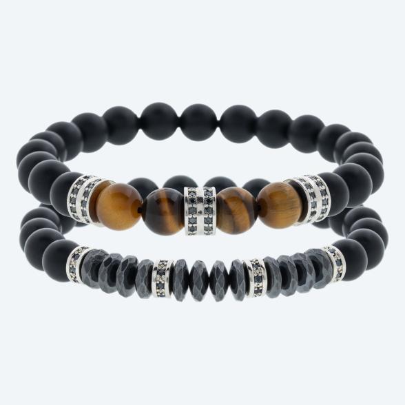 SET: 2x Armband Achat, Tigerauge, Hämatit - 113073900000 - 1 - 588px
