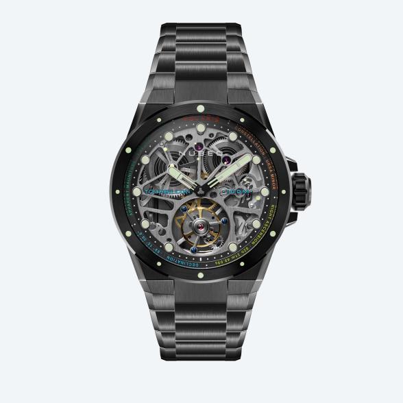 NUBEO Herrenuhr "Polaris Tourbillon" schwarz - 113085300000 - 1 - 588px