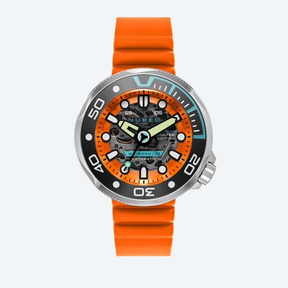 NUBEO Herrenuhr Ventana Skeleton Automatic, orange - 113085500000 - 1 - 588px