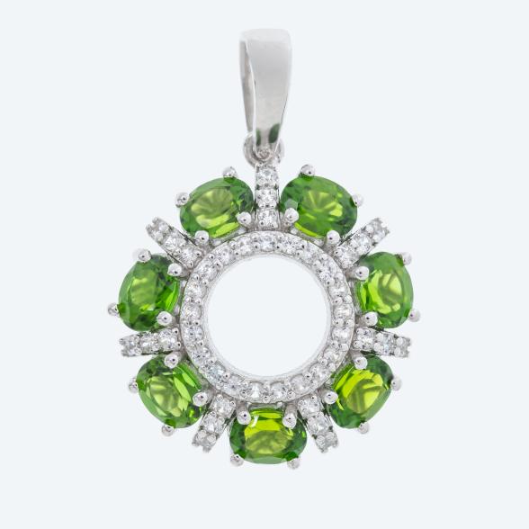 Anhänger 925 St. Silber rhodiniert Chromdiopsid - 113090000000 - 1 - 588px