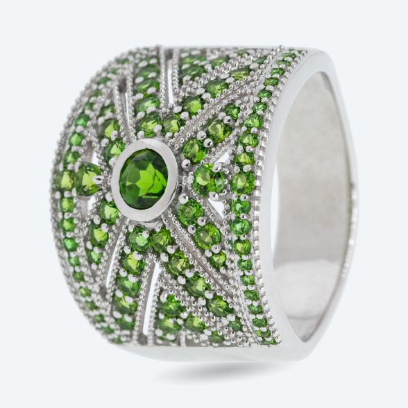 Ring 925 Silber rhodiniert Chromdiopsid 20 - 113094200003 - 1 - 588px