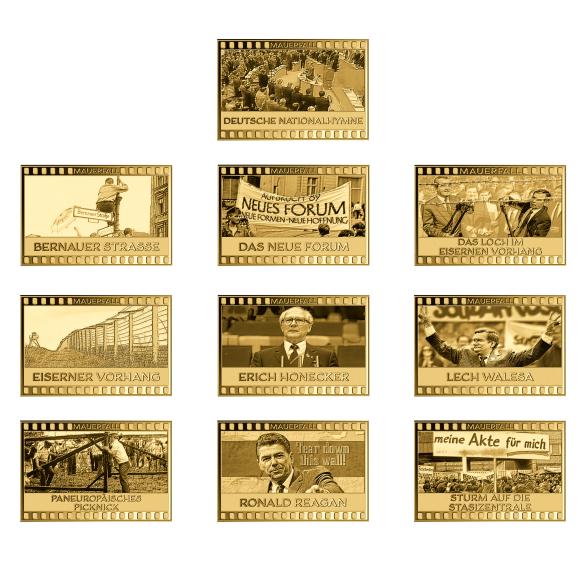 10er Set Gold-Münz-Barren "35 Jahre Mauerfall II" - 113095100000 - 1 - 588px