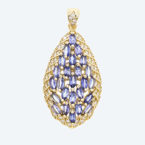 Anhänger 925 St. Silber vergoldet Tansanit - 113096900000 - 1 - 588px