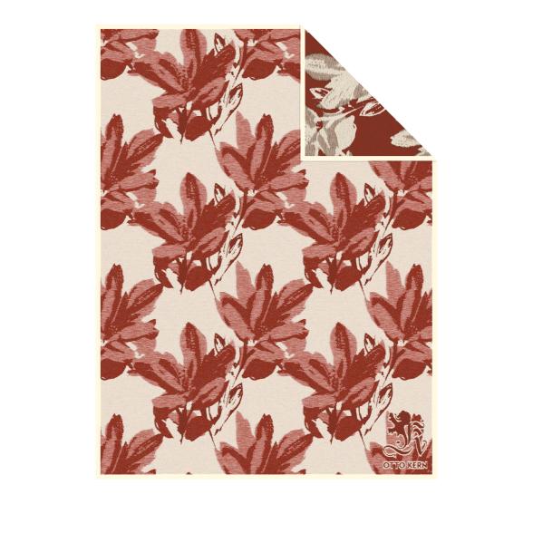 OTTO KERN Wohndecke Blattdesign, beige-rot - 113097700000 - 1 - 588px