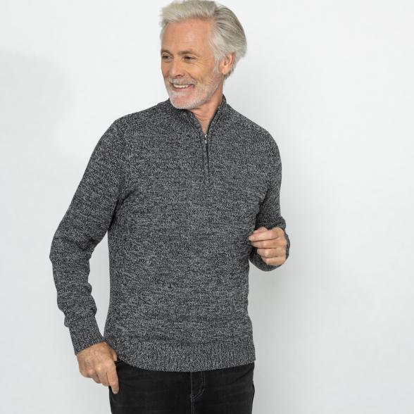 Herren-Pullover mit Troyerkragen schwarz M - 113109200001 - 1 - 588px