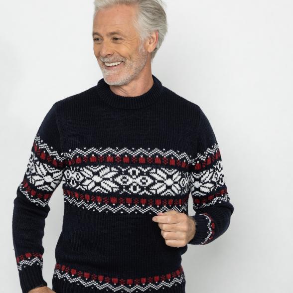 Herren-Pullover mit Norwegermuster marine S - 113109400001 - 1 - 588px