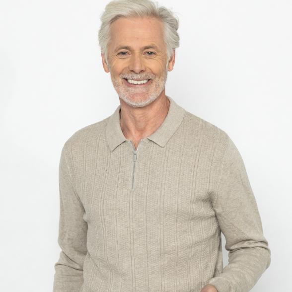 Herren-Pullover mit Polokragen stone M - 113109800001 - 1 - 588px