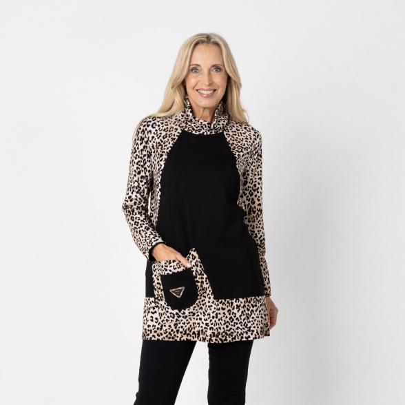 VANESSA STYLE Damen-Longshirt schwarz/ multicolor 48/50 (4) - 113116300004 - 1 - 588px